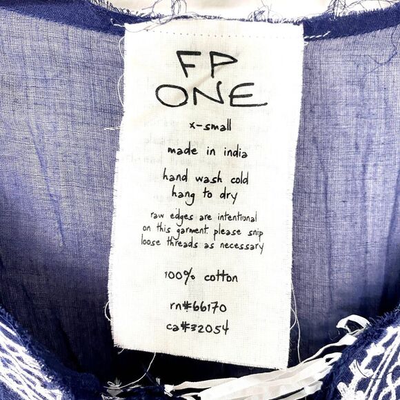 Free People FP One Fez Dress XS Embroidered Boho Peasant Mini Slip Sun Dress - Picture 9 of 9